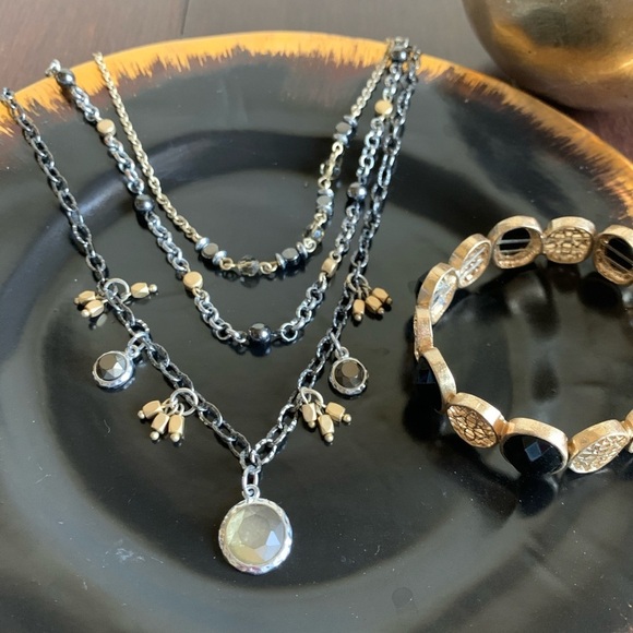 Lia Sophia Jewelry - Multi strand multimetal necklace
